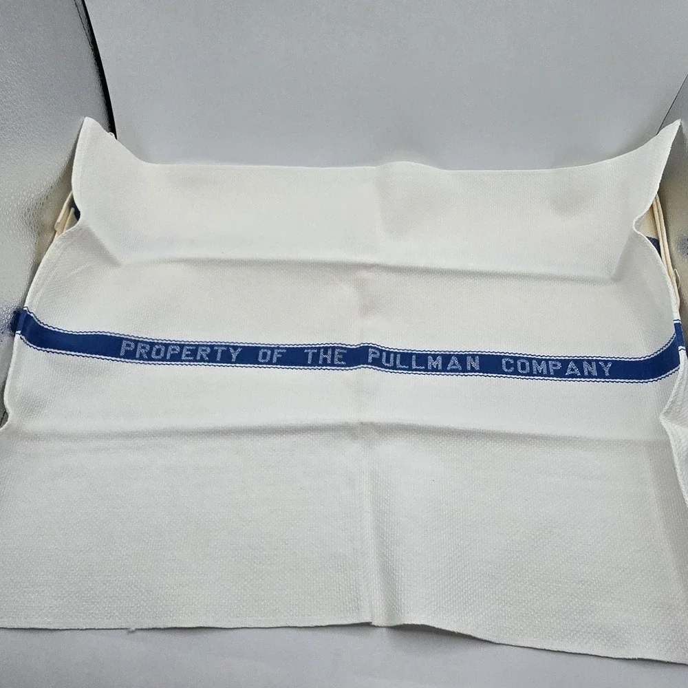 Atsfry Pullman Co. Vintage Hand Dish Tea Towel Railroad Train Dining Car Linens